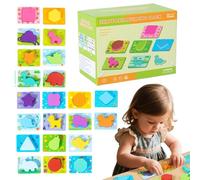 Stibtmr Jeu d'attribution de formes pour | Jeu de tri coloré - Cube de motricité avec anneaux de préhension pour tout-petits - Jeu éducatif préscolaire - Stimulation sensorielle - Amusement à