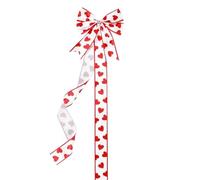 Stibtmr Nœuds d'armoire - Cœur pour la Saint-Valentin - Avec ruban de 200 cm - Grand nœud en ruban saisonnier - Pour fête, bureau, ferme, intérieur