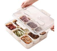 Stibtmr Organisateur d'Épices pour Placard,Bac Transparent - Support À Épices De Cuisine Avec Poignée - Pour Fruits Légumes Sucre Sel Cannelle Poivre Et Piment Séché