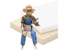Stibtmr Squelettes pour Halloween - Squelettes Animés Drôles Jouant du Banjo en Duel - Décor Articulé aux Yeux avec Musique pour Allée Jardin Maison Hantée Porche Devant