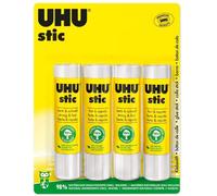 Stic Batons de Colle sans solvant, 21 g, Lot de 4, Blanc