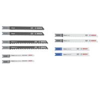 Bosch 10x Kit de lames de scie sauteuse Wood and Metal, 10 pièces (pour Bois résineux, Tôles en acier, x mm,)