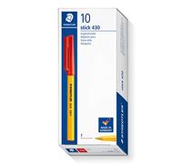 STAEDTLER Stick 430 F-2 Boîte de 10 stylos à bille Pointe fine Rouge