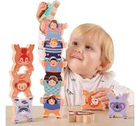 Stick And Stack Jeux En Bois Blocs D'Équilibre,Stick Et Stack Jeu D'Empilage De Puzzles Pour Enfants,Hercule Les Anime Educatif Montessori Jouet Balancier 3 4 5 6 Ans Garçons Filles (12Pcs)