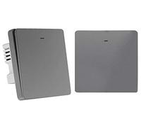 Stick Anywhere Kit d'interrupteur sans fil à trois interrupteurs de remplacement direct, récepteur intégré (Gris)