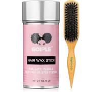 Stick Cheveux Plaquage, Wax Stick Hair, Edge Control Smooth Stick For Hair Styling, Hair Wax Stick & Brosse Poils Sanglier Set,Coiffage Longue Durée, Non Gras