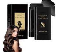 Stick coloration cheveux, Bâton de coloration 2-en-1 et peigne pour cacher les racines et repousses, Tenue durable entre deux colorations, imperméable et format voyage (noir #20g)