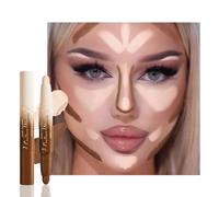 Stick contouring et illuminateur crème 2-en-1, stick bronzant neutre, stick sculptant double embout, longue tenue, waterproof, sans bavure, convient au visage et au corps