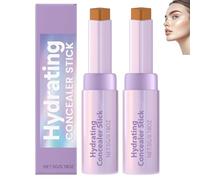 Stick correcteur contouring 2 en 1, correcteur hydratant et léger, fond de teint waterproof longue tenue à couvrance totale, hydratant et illuminateur, convient à toutes les carnations (dark*2)