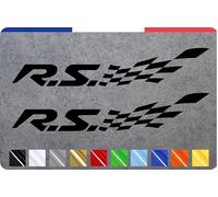 Stick Créa - 2 Stickers autocollants compatible pour Renault Sport Clio Megane RS Twingo (Noir, 20 X 4 CM)
