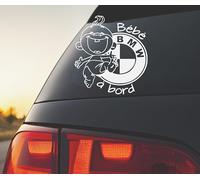Stick Créa - Stickers autocollant Bébé à Bord compatible pour BMW (Blanc)