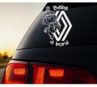Stick Créa - Stickers autocollant Bébé à Bord compatible pour Renault (Rouge)