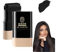 Stick de coloration instantanée pour cheveux avec peigne intégré, peigne de coloration imperméable et résistant à la transpiration, bâtons de retouche portables pour couvrir gris blanc (noir naturel)