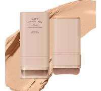 Stick de fond de teint mat, Maquillage Multi-usage En Bâton De Fond De Teint Avec Pinceau, Avec pouvoir couvrant constructible, Fond de teint en stick Full Coverage, Crème mate douce (B, 20g)