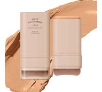 Stick de fond de teint mat, Maquillage Multi-usage En Bâton De Fond De Teint Avec Pinceau, Avec pouvoir couvrant constructible, Fond de teint en stick Full Coverage, Crème mate douce (D, 20g)