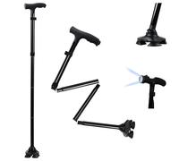 Stick de marche pliant pour marcher avec une lampe à LED