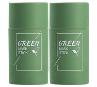 Stick de masque de nettoyage en profondeur à thé vert, bâton de masque vert, 2pcs Green Tea Mask Stick avec extrait de thé, masque de dissolvant noir pour le nettoyage des pores et améliorer le teint