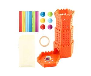 Stick Dice Game, Ball Drop Tower Toy, Family Board Game Set, Educational Balance Challenge, for Classroom Preschool Kindergarten Hand Eye Coordination Strategic Thinking Fine Motor Skills Learning
