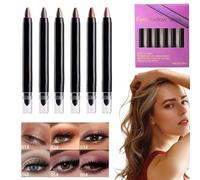 Stick Eyeshadow, 6 Colors Waterproof Shimmer Eyeshadow Stick, Colors Stick Eyeshadow, Waterproof Shimmer Eyeshadow Stick, Shimmer Smudge-proof Eyeshadow Stick Eye Brightener Pencil for Women
