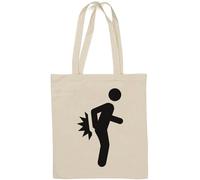 Stick Figure Back Pain Funny Natural Cotton Tote Bag Blanc