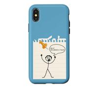Stick Figure Under A Tack Funny Stick Man Cadeau de Bureau Coque pour iPhone X/XS