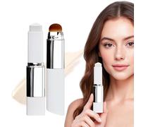 Stick Fond de Teint Changeant Couleur 2026-2-en-1 Brosse Intégrée, Fini Lumineux Hydratant Léger(Ivory white)