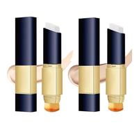 Stick fond de teint changeant de couleur, stick fond de teint 2 en 1 avec pinceau, correcteur couvrance totale, résistant à l'eau et à la transpiration pour un maquillage naturel (Set)