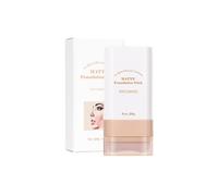 Stick Fond de Teint Coréen 2 en 1 avec Pinceau Intégré, Fond de Teint Stick 2 en 1 Imperméable Longue Tenue, Couvrance Totale, Correcteur, Lissant, Éclat, Hydratant pour Peaux Matures (#1, 20g)