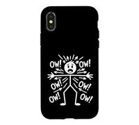 Stick Man Figure Douleur Expression Humour Old Aching Guy Coque pour iPhone X/XS