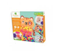 Stick n Fun PM pompoms - AU SYCOMORE - Animaux de la ferme - 4 tableaux - 600 pompoms - Supports muraux