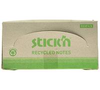 Stick 'N Lot de 12 notes repositionnables recyclées 76 x 76 mm 100 feuilles