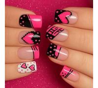 Stick Nails avec un design élégant pour les femmes à la mode Transformation de beauté Dot Faux French
