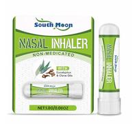 Stick nasal, inhalateur nasal d'aromathérapie à la menthe, huile d'eucalyptus, format voyage, tubes pour inhalateur d'huile, favorise la concentration et dégage les voies nasales.