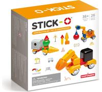 Stick-O Construction Vehicles Magnetic Building Blocks Set. Funky, Chunky Pieces To Make Diggers And Dumpers. Perfect For Little Hands Rainbow, 902004