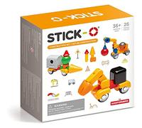 Stick-O Construction Vehicles Magnetic Building Blocks Set. Funky, Chunky Pieces To Make Diggers And Dumpers. Perfect For Little Hands Rainbow, 902004