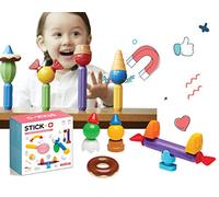 Stick-O Jeu de Construction magnétique pour Enfants à partir de 1,5 Ans, Jouets de Construction créatifs et éducatifs, Jeu de rôle pour Filles et garçons, Jouets Montessori, 26 pièces,