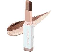 Stick Ombre à Paupières Bicolore, Ombre à Paupières Dégradée Scintillante 2-en-1, Crayon Eyeliner Illumineur, Crème Scintillante Waterproof Longue Tenue pour un Maquillage Quotidien