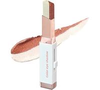 Stick Ombre à Paupières Bicolore, Ombre à Paupières Dégradée Scintillante 2-en-1, Crayon Eyeliner Illumineur, Crème Scintillante Waterproof Longue Tenue pour un Maquillage Quotidien