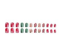 Stick On Nails Tree De Noël Faux Pour Les Cadeaux Du Nouvel An 24pcs Noël Press Sur Ornement De Manucure Art Nail Art