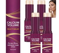 Stick Soin Anti-Rides Visage et Cou, Baume Multi-Usage au Calcium Raffermissant, Stick Liftant Anti-Âge pour Ridules et Peau Relâchée, Baume Collagène Raffermissant Ovale et Sillons du Sourire (4pcs)