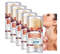 Stick Soin Visage cou Jour et Nuit Rétinol & Collagène, Hydratant Visage Collagène Rétinol Avec Acide Hyaluronique, Crème Hydratante Visage, Crème Anti Rides Visage Cou Pour Femme & Homme(5PACK)