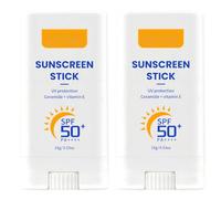 Stick solaire SPF 50+ pour le visage - Format voyage sans traces blanches - Protection solaire nomade et propre pour les retouches quotidiennes (trajets, extérieur) (2Pièce)
