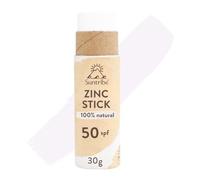 Stick Solaire Zinc Mineral Naturel SPF 50 Suntribe - 30 g, Bio+Biodégradable, 100% Naturelle - Sans Danger Pour Les Récifs, Oxyde de Zinc Non Nano, Trés Résistante à l'Eau, Surf+Sport - Original Blanc