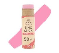 Stick Solaire Zinc Mineral Naturel SPF 50 Suntribe - 30 g, Bio+Biodégradable, 100% Naturelle - Sans Danger Pour Les Récifs, Oxyde de Zinc Non Nano, Trés Résistante à l'Eau, Surf+Sport - Pretty Pink