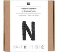 Stick & Stitch Packung Alphabet grafisch, schwarz, inkl. wasserlöslicher Stickvorlage, inkl. wasserlöslicher, bedruckter Stickvorl