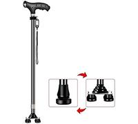 Stick Walking Walkers pour les seniors Cane Courses âgées Embrayages en aluminium Aluminium Stick Multi-fonction Light Light à 10 vitesses Expansion d'un pied, fixe de quatre pieds, échangeur de