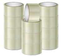 Stick Well Lot de 12 rouleaux de ruban adhésif d'emballage transparent - 48 mm x 66 m, robuste, faible bruit, adhésif sûr et puissant, pour boîtes d'emballage, déménagement et stockage à long terme