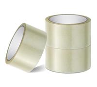 Stick Well Lot de 3 rouleaux de ruban adhésif d'emballage transparent - 48 mm x 66 m, robuste, faible bruit, adhésif sûr et puissant, pour boîtes d'emballage, déménagement et stockage à long terme