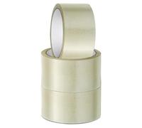 Stick Well - Lot de 3 rouleaux de ruban adhésif transparent - 48 mm x 66 m - Silencieux - Forte adhérence - Pour emballage en carton, déménagement - Idéal pour distributeurs de ruban adhésif