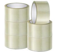 Stick Well Lot de 6 rouleaux de ruban adhésif pour emballage, 48 mm x 66 m, silencieux, adhésif puissant, transparent, pour emballages en carton, déménagement, bon pour distributeur de ruban adhésif